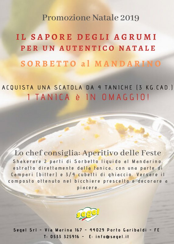 Sorbetti tradizionali per uso in sorbettiera: Sorbetto al Mandarino